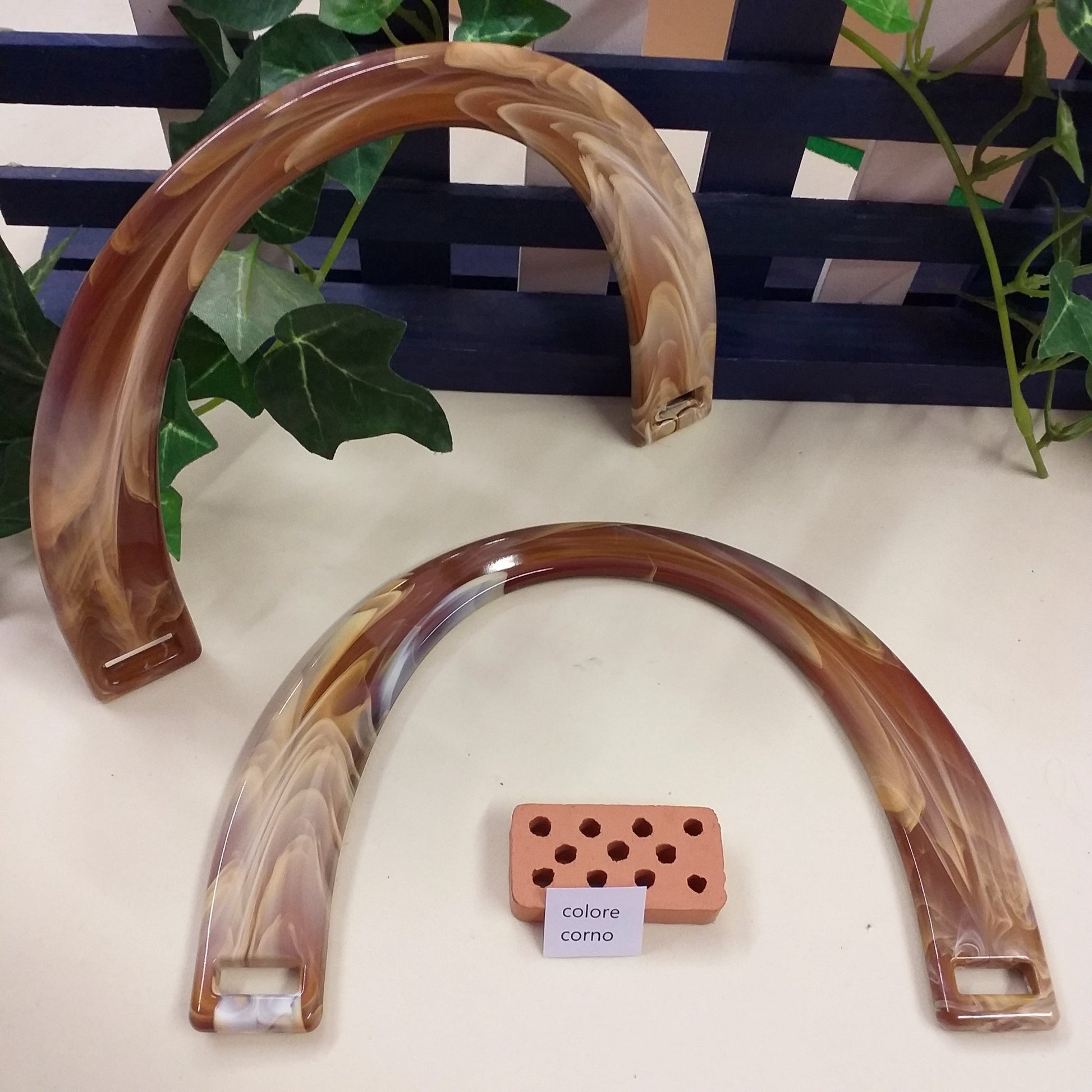 colore corno manici economici plastica mezzaluna ad arco per borse uncinetto fatte a mano fettuccia accessori fai da te borsette artigianali creazioni di hobbistica creativa lavori a maglia