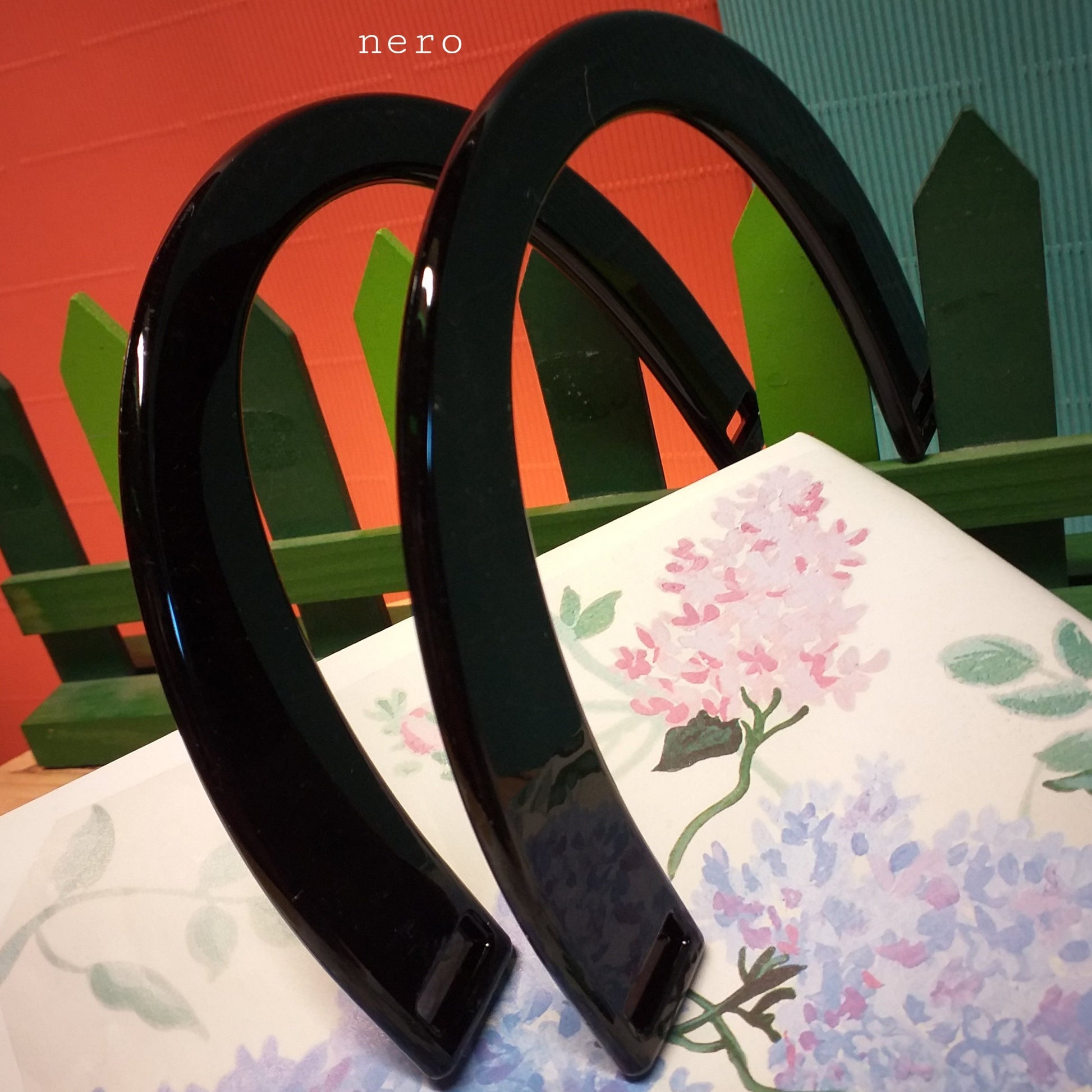 colore nero manici per borse uncinetto fatte a mano artigianali economici plastica a mezzaluna uso accessori borsette creazioni fai da te