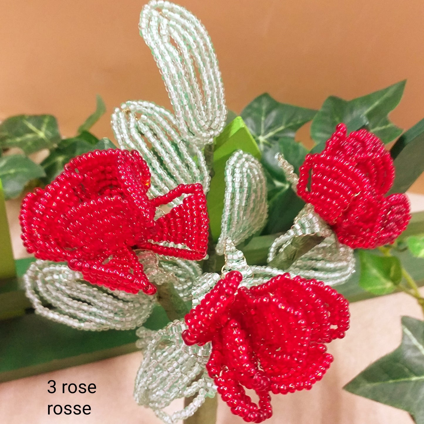 mazzolino 3 rose rosse shop negozio fiori perline Venezia idea regalo centrotavola, bouquet mazzo sposa