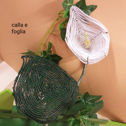 calla e foglia shop negozio fiori perline Venezia idea regalo centrotavola, bouquet mazzo sposa