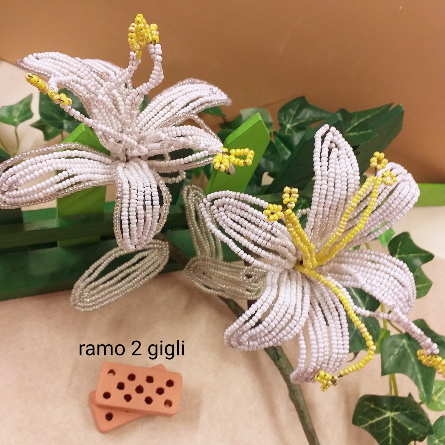 ramo 2 gigli shop negozio fiori perline Venezia idea regalo centrotavola, bouquet mazzo sposa