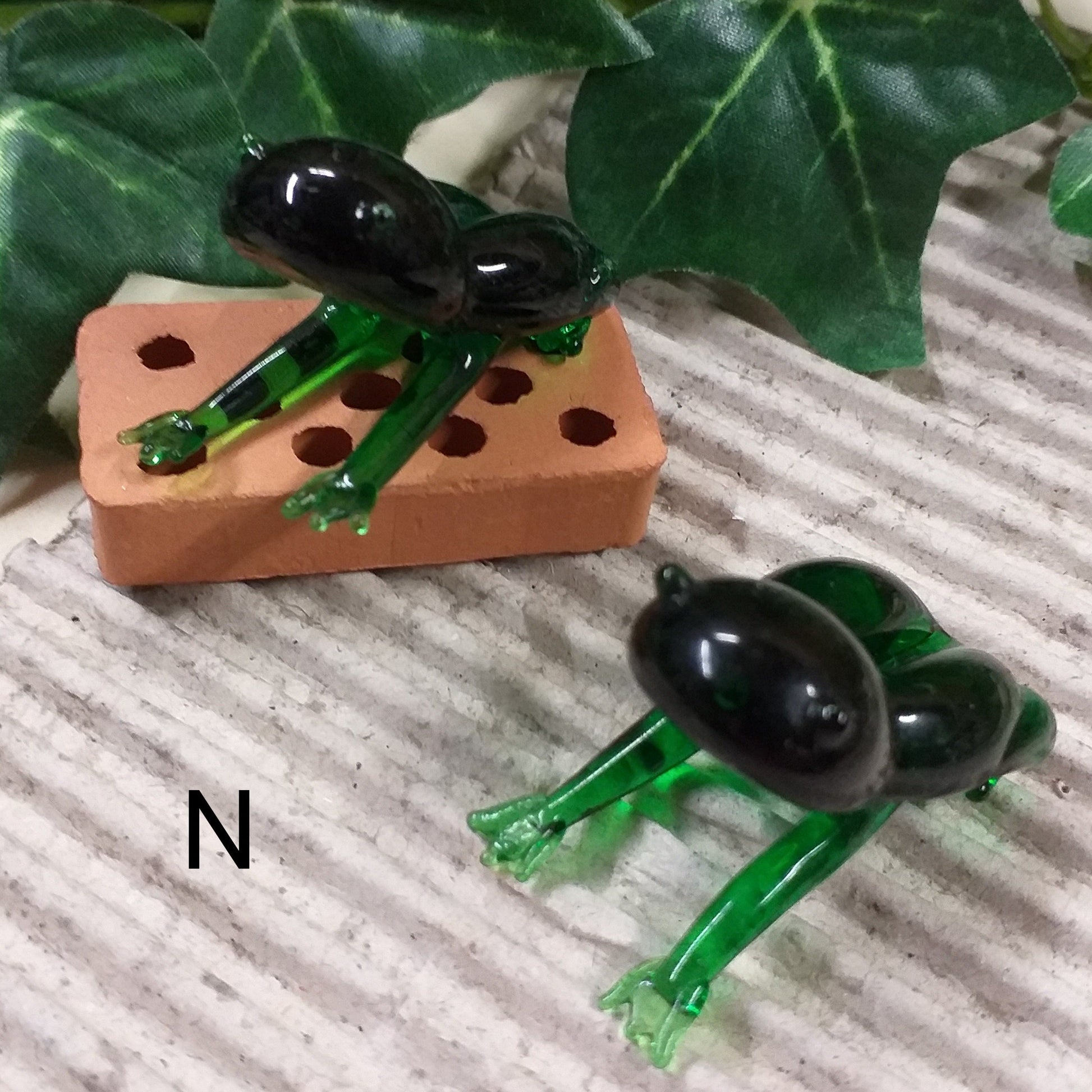 serie animali 2 rane lotto N oggetti vetro miniature ricordini souvenir idee regalo collezioni bomboniere arredamento casa delle bambole