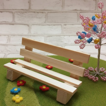panchina ambientazioni arredi legno naturale Presepe accessori miniature mini giardino uso per micro paesaggio diy decorazioni vetrinistica bonsai albero pianta di perline filo di ferro