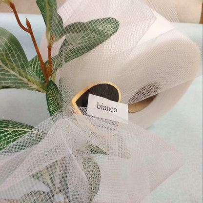 nastro bianco colori tessuto tulle rotolo metro per bomboniere matrimonio cucito creativo hobby decorazioni pasquali fioristi pasticceria confezionamento packaging confetti