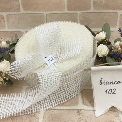 bianco nastro juta per bomboniere alberi natale confezioni uova pasquali tela sacco per decorazioni addobbi packaging vetrinistica confezionamento regali