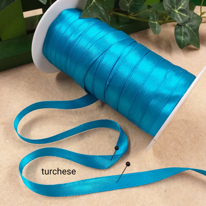 turchese 10 mm vendita al metro di nastro doppio raso made in Italy colori speciali uso confezionare bomboniere fai da te pacchi regalo hobbistica come passamaneria packaging vetrinistica e merceria
