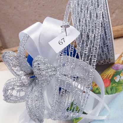 nastro gitterband a rete reticolato per fare petali fiori confezioni bomboniere fai da te argento nozze anniversario
