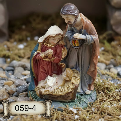 4  cm Natività unita Presepe statuine piccole economiche miniatura ad uso fai da te palline Natale plexiglass plastica per l'albero lavoretti creativi natalizi