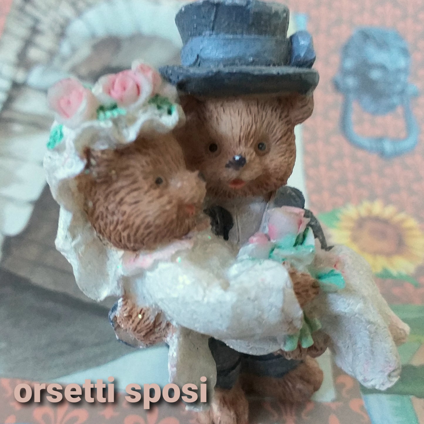 orsetti bomboniere coppia sposini statuine centro torta matrimonio