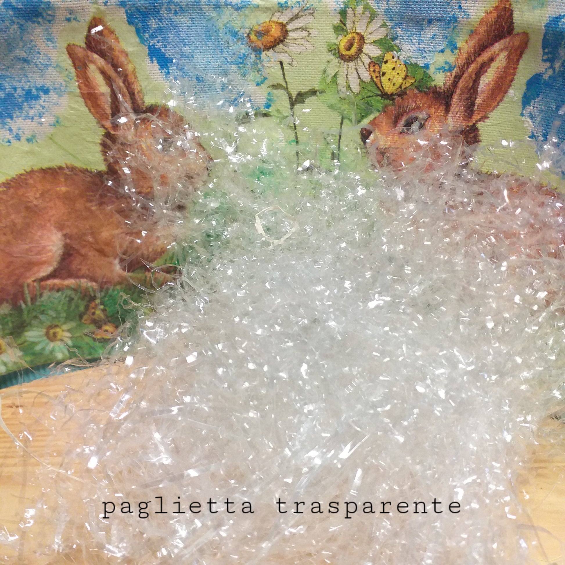 Paglietta trasparente per confezioni regalo cesti Pasquali riempitiva in plastica per bomboniere e composizioni fioristi Vetrine fai da te