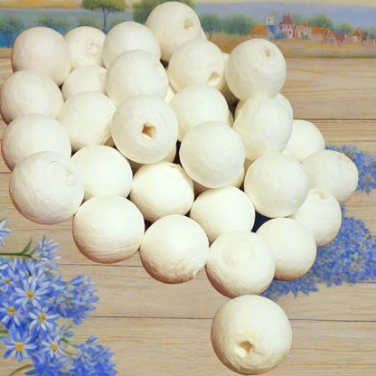 palline ovatta bianche medie pressate forate sfere cotone da dipingere rivestire disegnare colorare uso lavoretti creativi natalizi biedermeier fai da te bambole angioletti perline