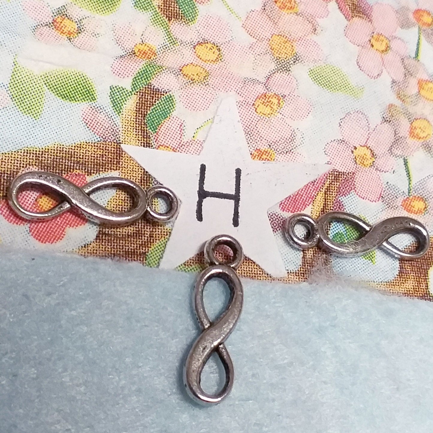 simbolo infinito ciondoli metallo charms pandora-style per fettuccia tubolare uso creare borse bracciali collane bijoux di bigiotteria fai da te con perle di metallo foro grande passante