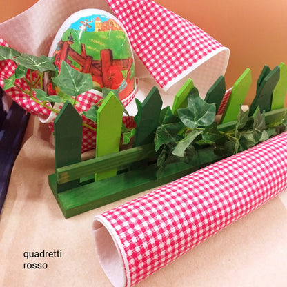 rosso scozzese quadretti vichy pannolenci feltro stampato tessuto stoffa per cucito creativo gnomi fiocco nascita lavoretti pasquali primavera