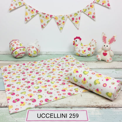 tessuto cucito creativo feltro pannello pannolenci pasqua stampato fantasia disegnato uccellini multicolore uso lavoretti creativi bambini pasquali ghirlande fuoriporta centrotavola decorazioni fiori fiocchi nascita, bandierine festa, uova gallina coniglietto