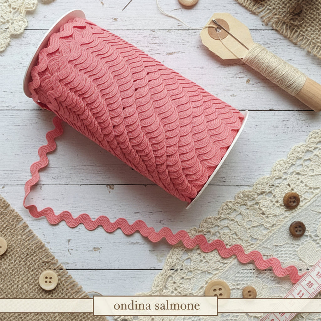 salmone colori di passamaneria cucito creativo bordura pasquale nastro decorativo serpentina ondina bordo fai da te 
