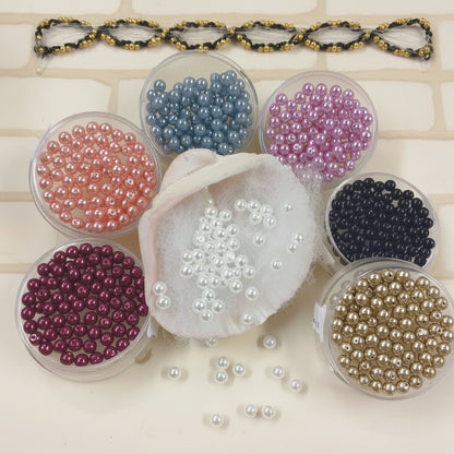 perline 4 mm perle per bigiotteria collane bijoux biedermeier decorazioni fiori pistilli natale ricamo pasquali cerate piccole vetro perlato 7 colori con foro uso abbigliamento moda packaging regali