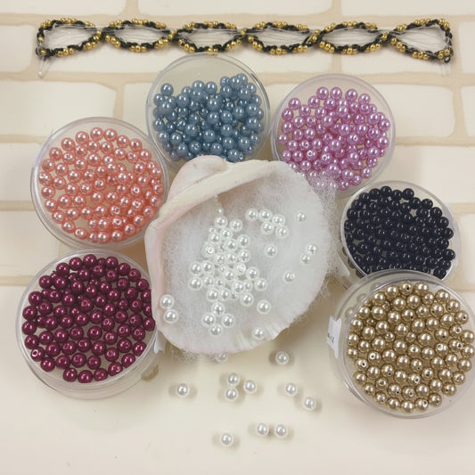 perline 4 mm perle per bigiotteria collane bijoux biedermeier decorazioni fiori pistilli natale ricamo pasquali cerate piccole vetro perlato 7 colori con foro uso abbigliamento moda packaging regali