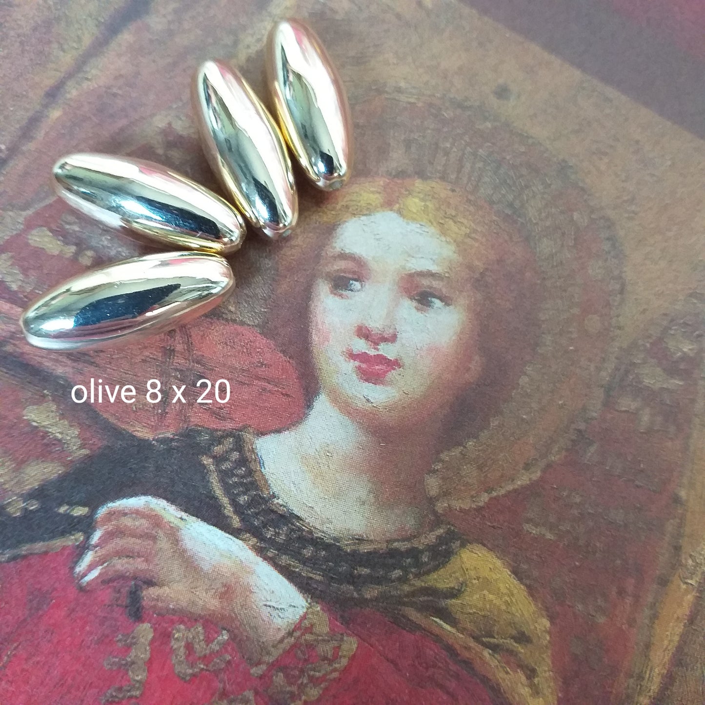 stock vendita 4 olive dorate perle plastica cerate fai da te gioielli biedermeier bijoux di perline da decorazioni natalizie angioletti