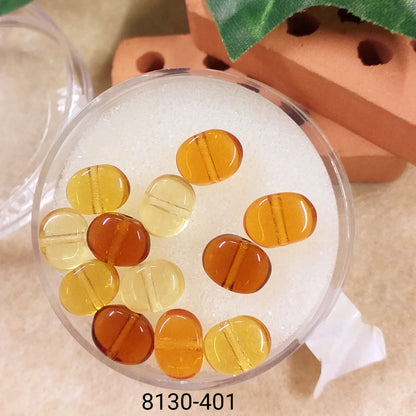 ambra topazio  hobby perle vetro per orecchini bigiotteria forma medaglietta uso creare bijoux collage gioielli di perline
