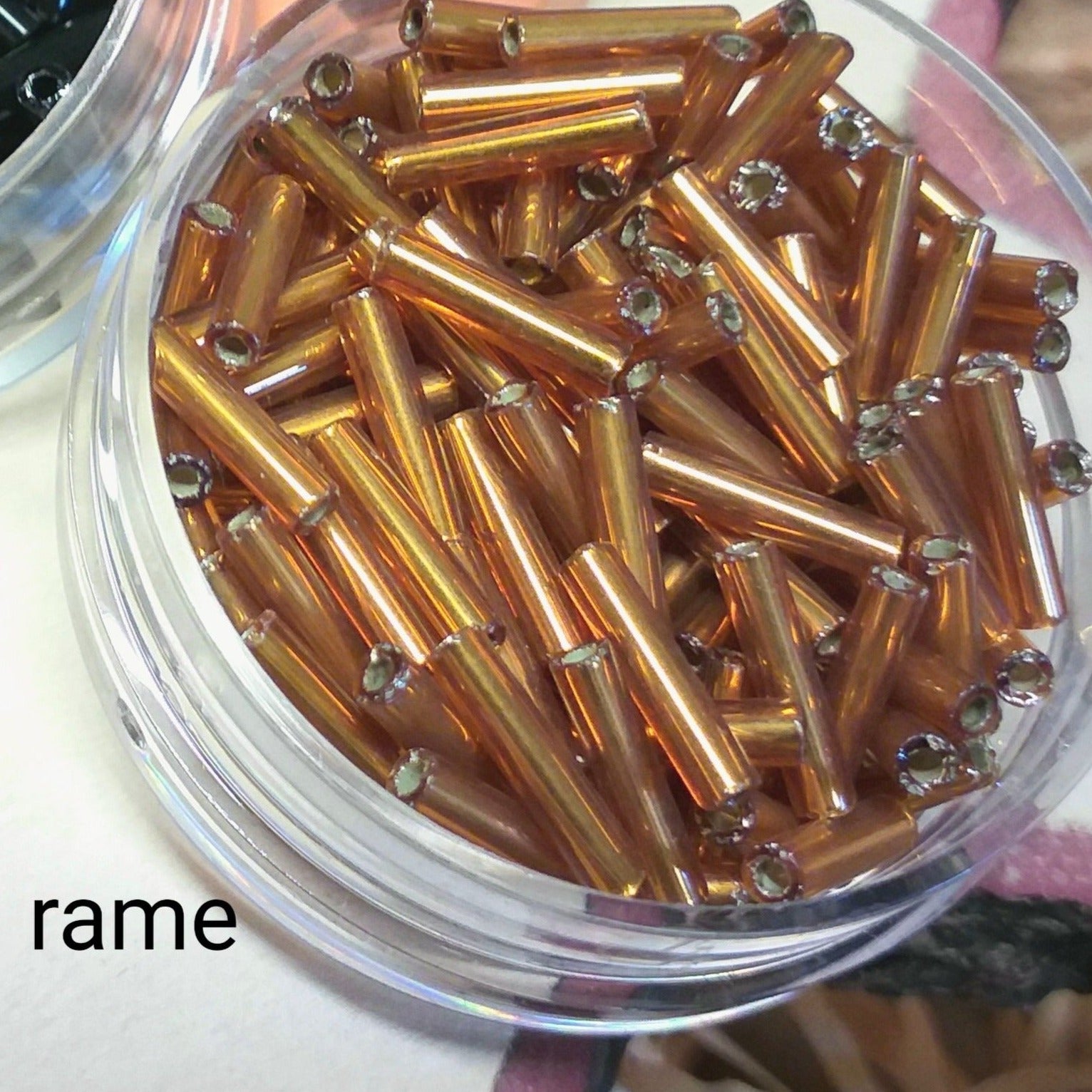 colori rame pive bastoncini conteria rocailles mezze linee 7-9 mm tubicini baguettes perline perle da ricamo abbigliamento tubetti uso ricamare abiti costumi borse bigiotteria creare bijoux bigiotteria fai da te gioielli sandali