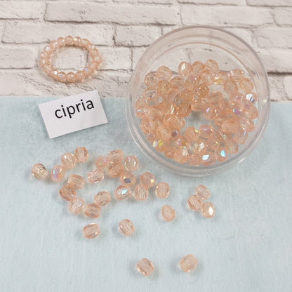 mezzi cristalli rotondi rosa cipria perline collane e bigiotteria offerta perle sfaccettate creare gioielli bijoux orecchini uso tessitura uncinetto