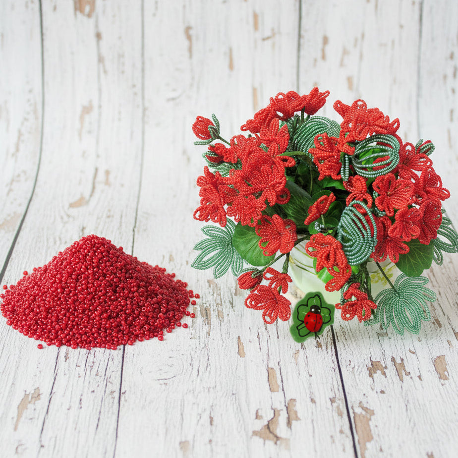 rosso Natale perline Stafil negozio a peso conteria rocailles di vetro argento per fare fiori veneziani piantine di geranio