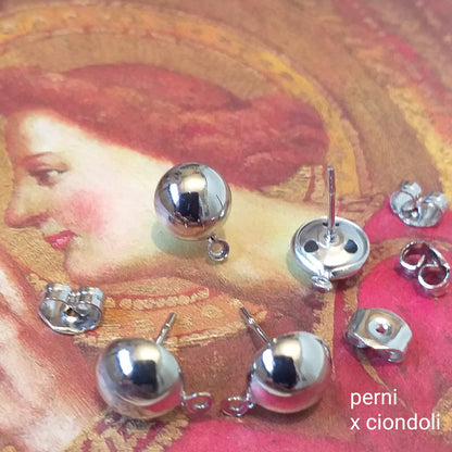colore argento perni argentati per orecchini chiusure ganci minuterie farfalla per bijoux di bigiotteria idea creare ciondoli pendenti