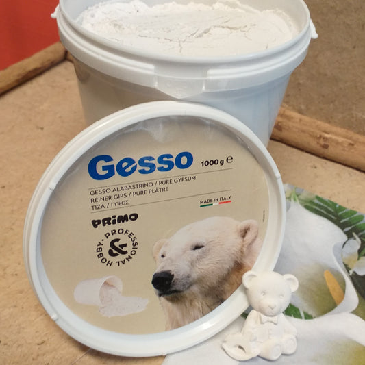 1 kg = 1000 g made in Italy barattolo gesso alabastrino Primo Morocolor tipo polvere di ceramica per colate di stampi creazioni hobby professional gessetti nascita orsacchiotti decorazioni natalizie pasquali lavoretti creativi bambini
