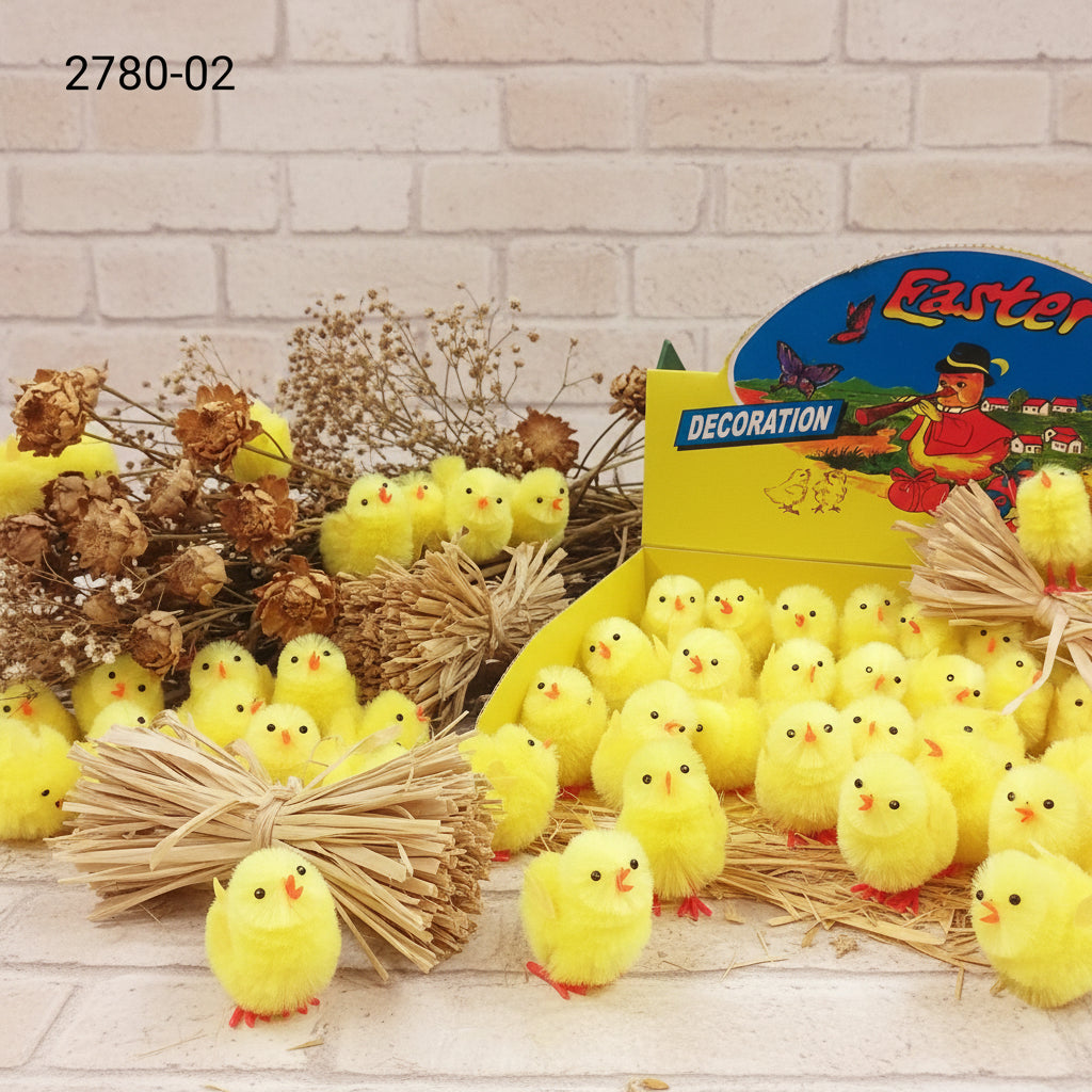 vetrina Pasqua fai da te addobbi pulcini 4.5 cm di ciniglia gialli per decorazioni hobbistica vetrinistica packaging uova cioccolato pasticceria confezioni regalo con colombe dolci