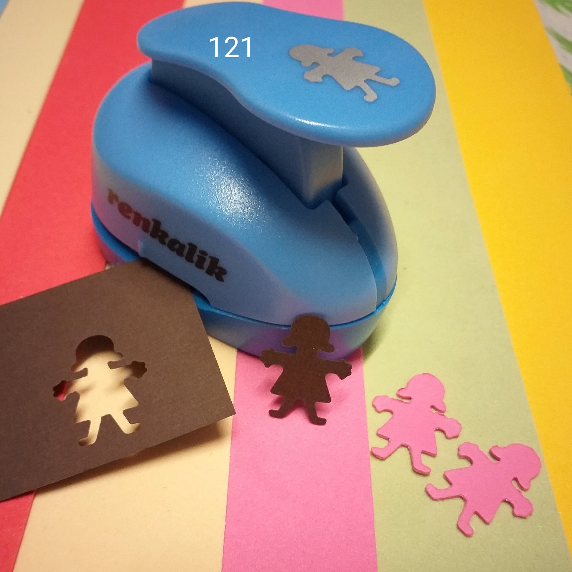 sagoma bimba attrezzi crafts perforatore per fommy renkalik gomma crepla carta Eva foam punzone stampino a leva fustella manuale uso per biglietti decorazioni lavoretti creativi bambini scrap art punch