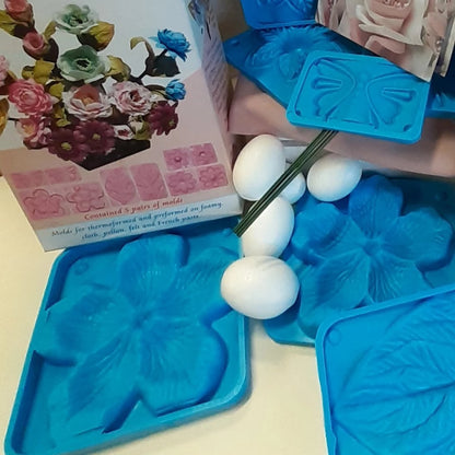 modello stampi 3D thikas renkalik Rosa grande cinque Petali foglie e farfalle confezione Silvestre del kit primette