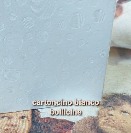 dettaglio cartoncino bianco bollicine di scatole bomboniere fai da te economiche matrimonio in cartone