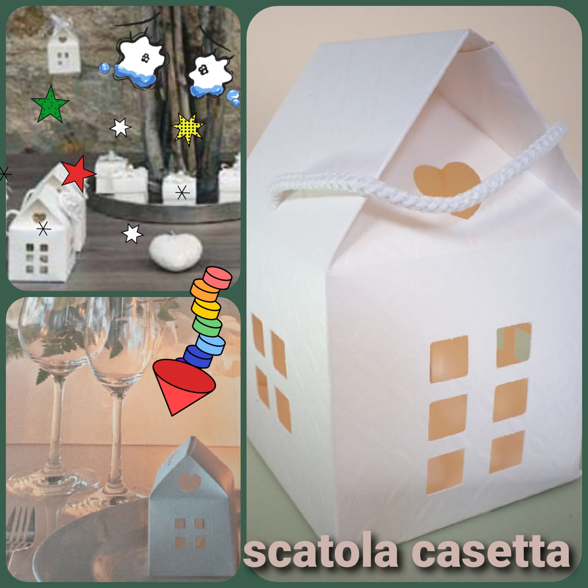 scatole bomboniere originali casetta portaconfetti come segnaposto e sul tavolo della confettata