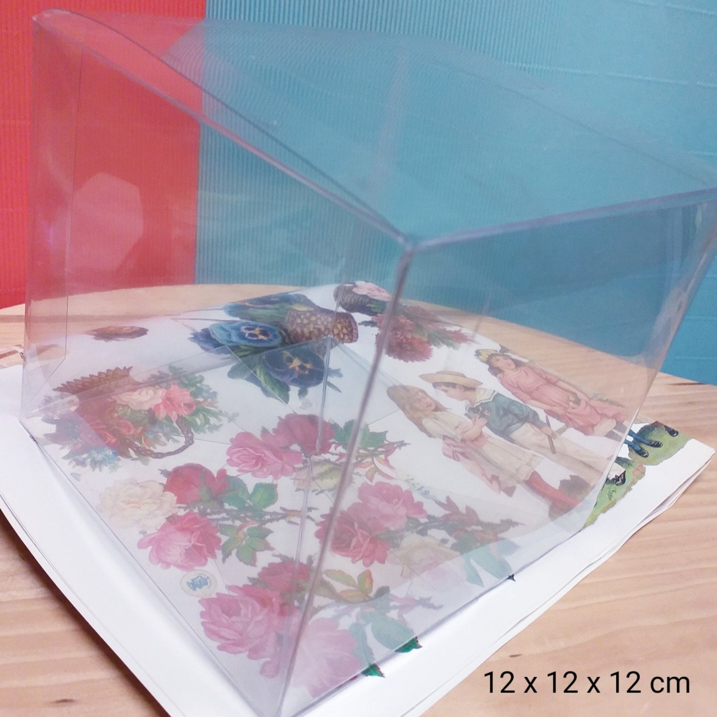 12 x 12 x 12 cm scatoline fai da te bomboniere scatole di plastica pvc acetato trasparenti uso confezioni regali hobbistica packaging pasticceria natalizie pasquali