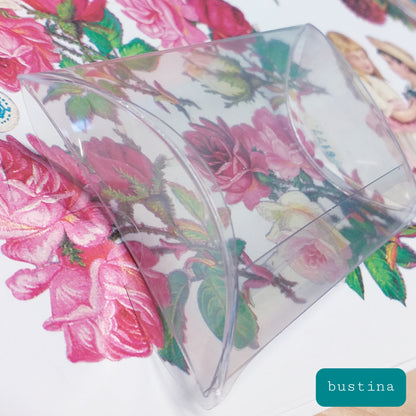 portaconfetti 6 x 6 x 2.2 cm bustina di scatoline fai da te bomboniere scatole di plastica pvc acetato trasparenti uso packaging pasticceria confezioni regalo