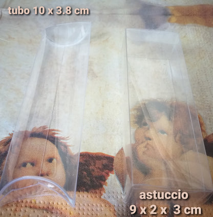 tubo astuccio rettangolare scatole trasparenti bomboniere scatoline portaconfetti in pvc acetato fai da te confettata segnaposto