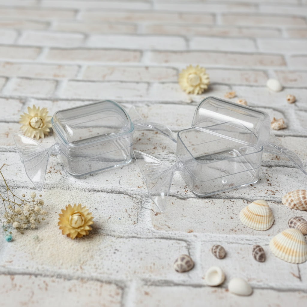 Caramelle scatoline plexiglass per confezioni regalo cioccolatini scatole di plastica trasparenti ad uso portaconfetti bomboniere