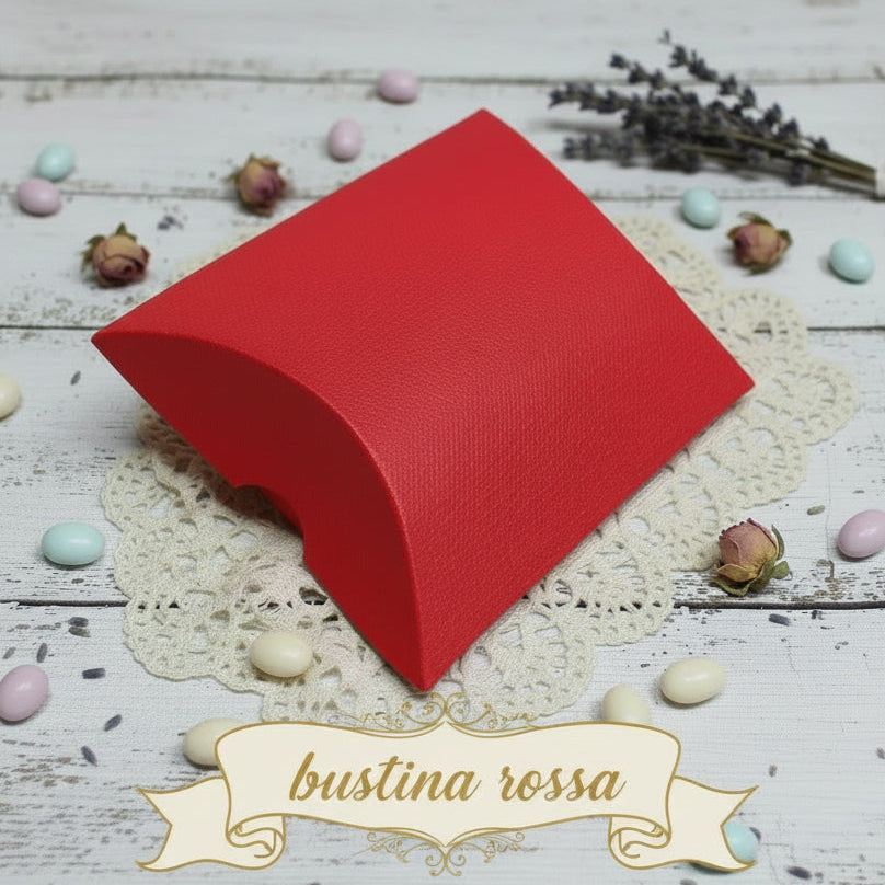 bustina rossa scatoline portaconfetti cartone fai da te bomboniere laurea matrimonio anniversario nozze comunione cresima uso confezionamento confetti packaging regali