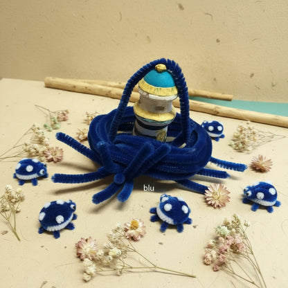 blu marinaio ferretti colorati fili di ciniglia steli gambi modellabili fiori decorativi scovolini anima metallo lavoretti creativi bambini hobby arts crafts