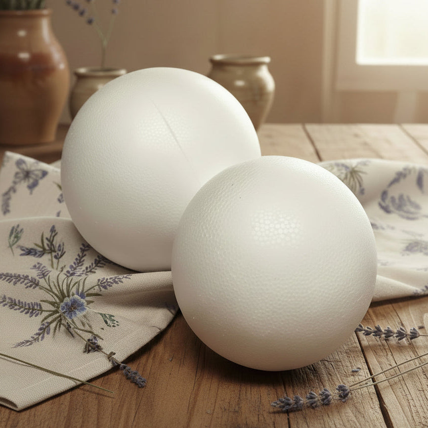 diametro 8 e 10 cm sfere grandi palline polistirolo styrofoam balls da decorare colorare rivestire dipingere decoupage uso addobbi albero natale decorazioni lavoretti creativi bambini hobbistica vetrinistica packaging