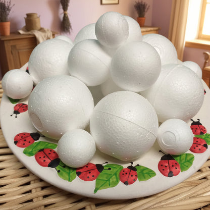 sfere polistirolo palline da decorare con fommy gomma crepla pannolenci per hobbistica lavoretti creativi albero Natale fai da te bambole