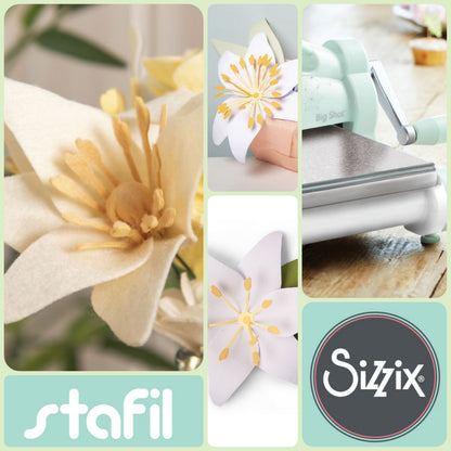 negozio fustelle sizzix Big Shot stafil per fiori di Giglio in feltro Pannolenci fommy gomma crepla carta scrapbooking