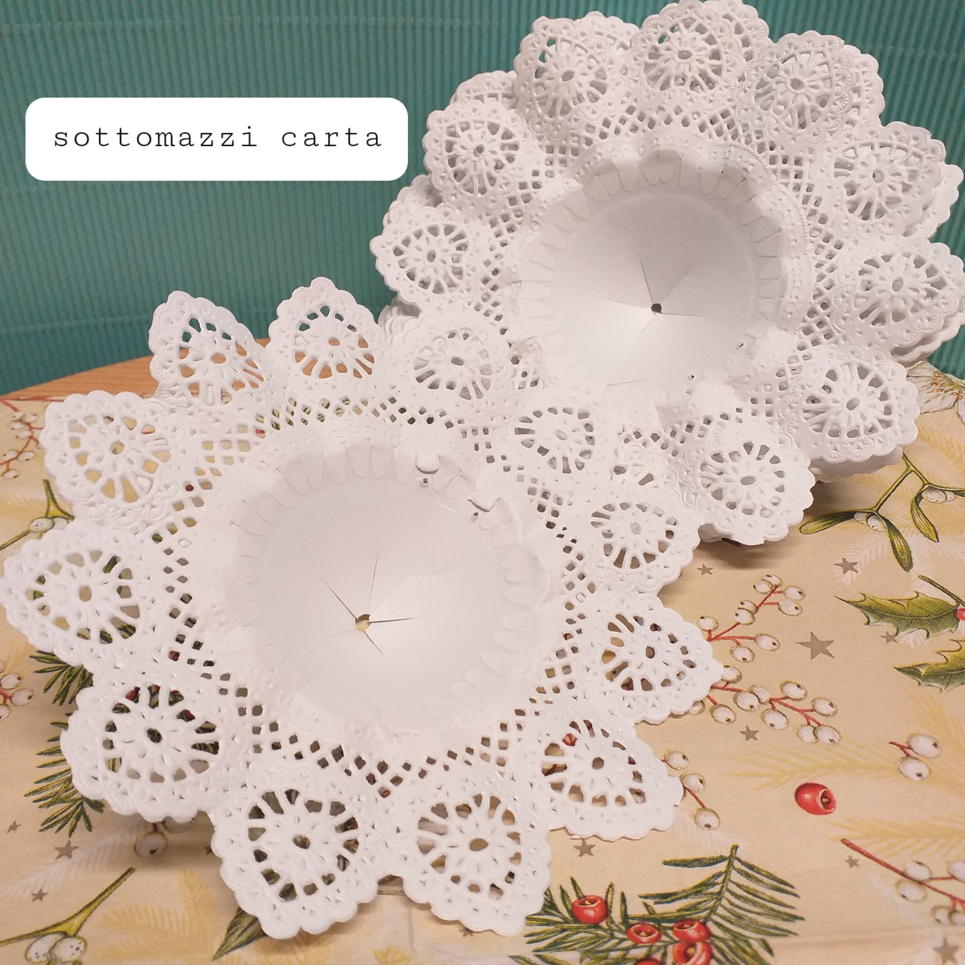 sottobouquet sottomazzi centrini di carta bianca con pizzo fai da te fiori artificiali biedermeier composizioni fioristi natale pasquali
