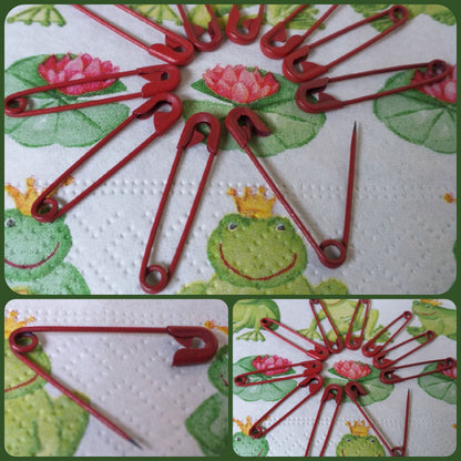 spille di sicurezza da balia componenti accessori basi fai da te bigiotteria hobby creativi colore rosso