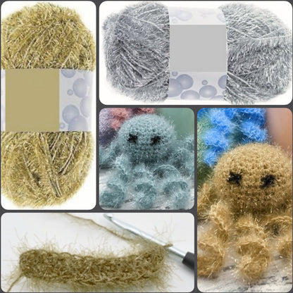 filato spugna stafil lana spongy per maglia e uncinetto lame lurex oro argento metallizzato laminato natalizio amigurumi albero Natale
