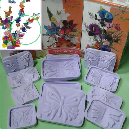 6 coppie stampi per fommy farfalle Mariposas Renkalik Thikas uso gomma crepla velluto pizzo feltro