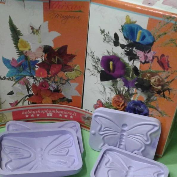 composizioni fiori e farfalle fommy gomma crepla stampi Mariposas Renkalik Thikas uso mousse foam eva deco soft