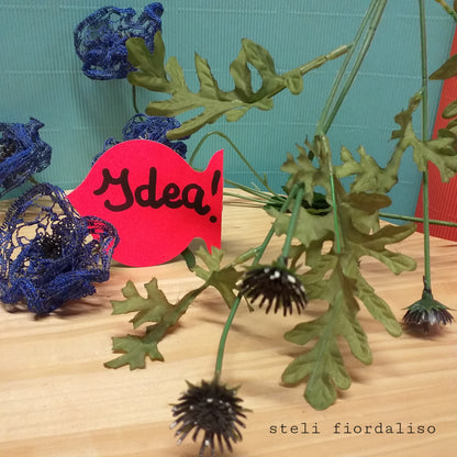 steli con foglie per fiordaliso composizioni fiori finti artificiali decorazioni floreali articoli da fioristi e fiorai uso creazione fai da te idea fiorellini nastro