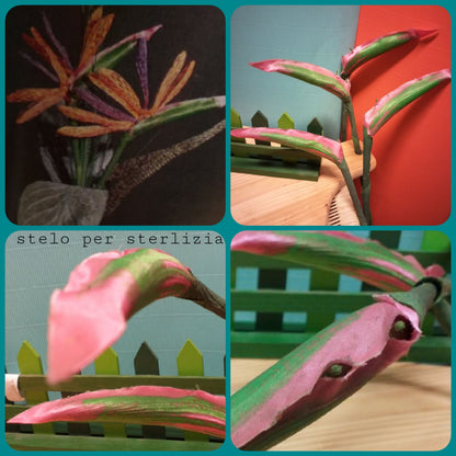 steli con foglie per sterlizia rosa verde composizioni fiori finti artificiali decorazioni floreali articoli da fioristi e fiorai uso creazione fai da te, idea centrotavola di nastro