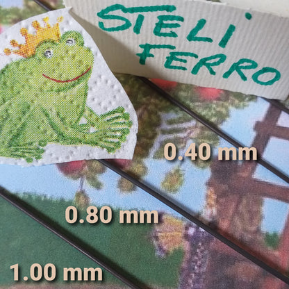 steli per fiori finti perline carta uncinetto gomma crepla aste di sostegno ferri barrette gambi filo fioristi grezzo brunito